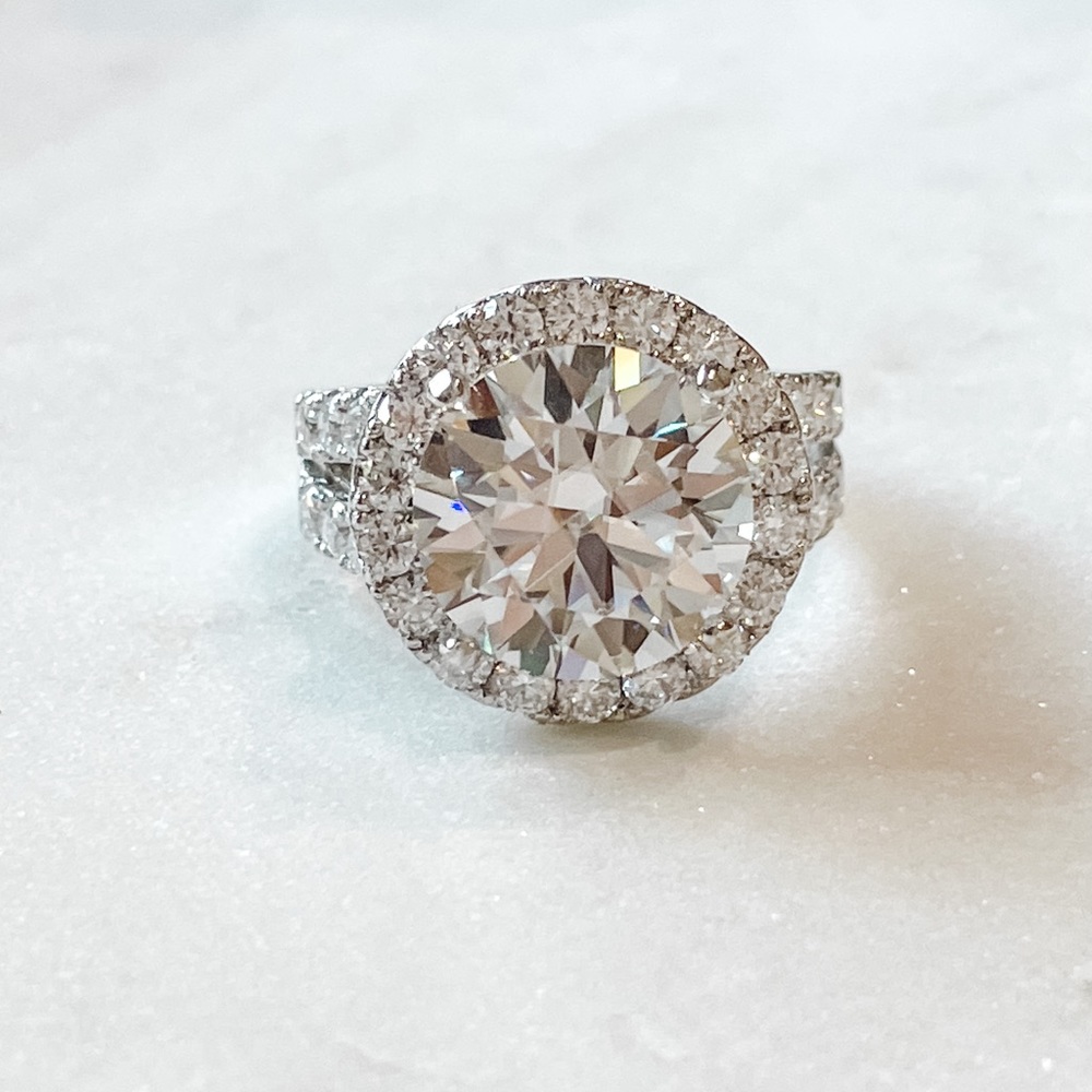6ct+ Moissanite Ring w/ Pave - Picture 5 of 9